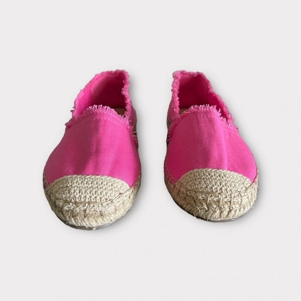 Fuchsia Canvas Espadrilles | Nine West Slip-On Flats | Size 5 | Cruise